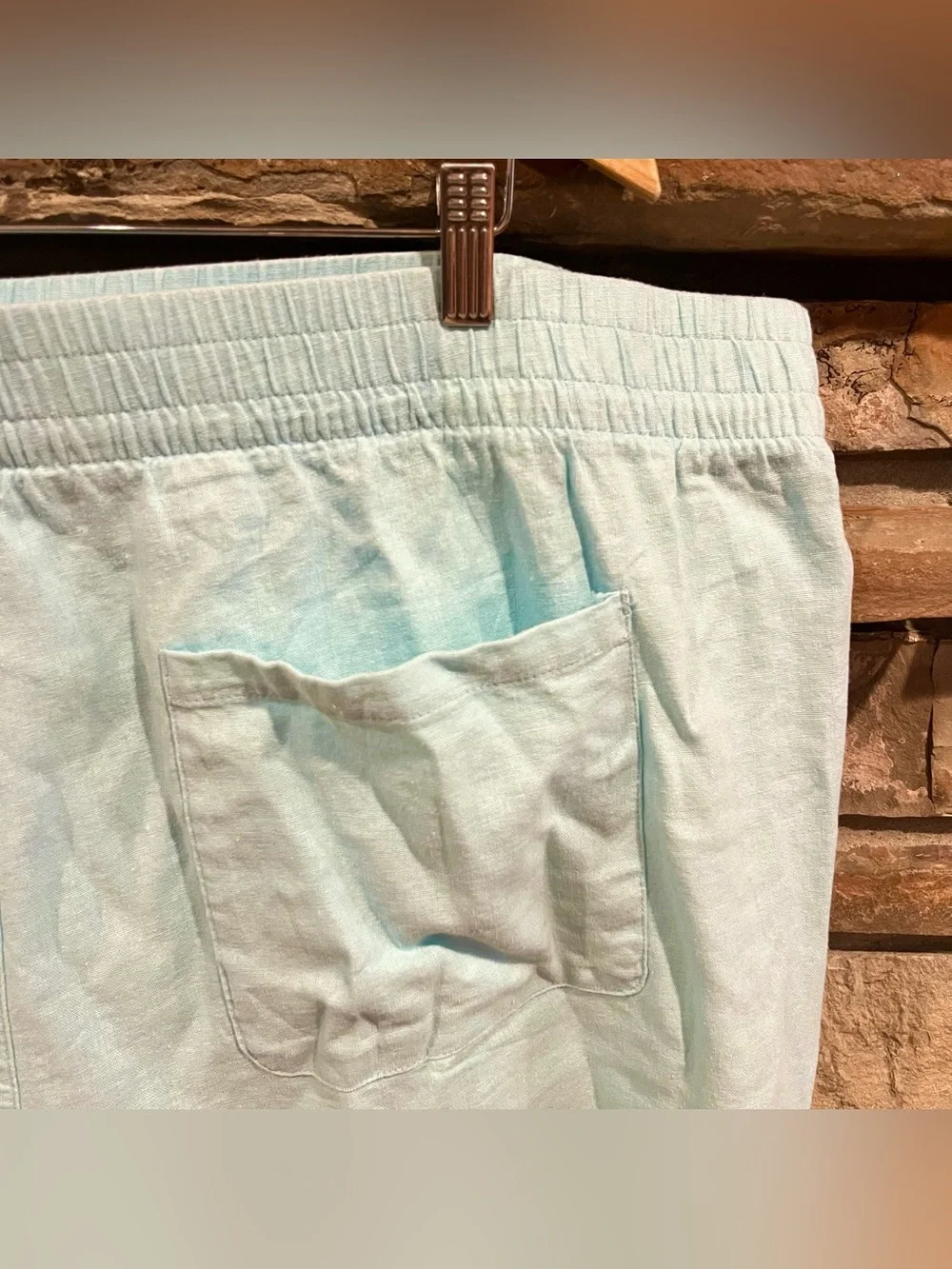 Old Navy Light Mint Comfort Waistband Linen-Blend Shorts